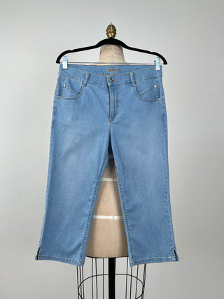 Pantalon corsaire en denim bleu (8)