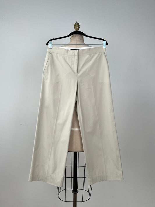 Pantalon droit en toile sable lavable (XS à M)