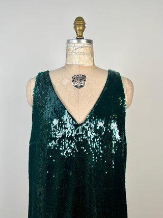 Emerald Green Sequin Dress (6 &amp; 14)