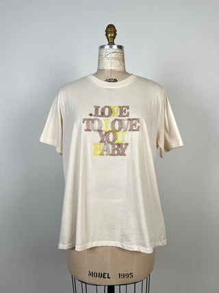 LOVE TO LOVE YOU BABY vanilla t-shirt (4 and 14)