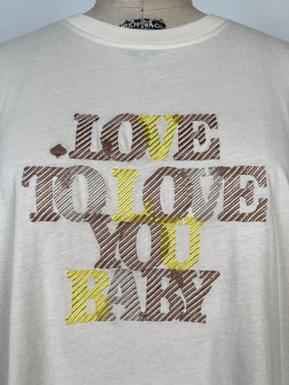 T-shirt vanille  LOVE TO LOVE YOU BABY (4 et 14)