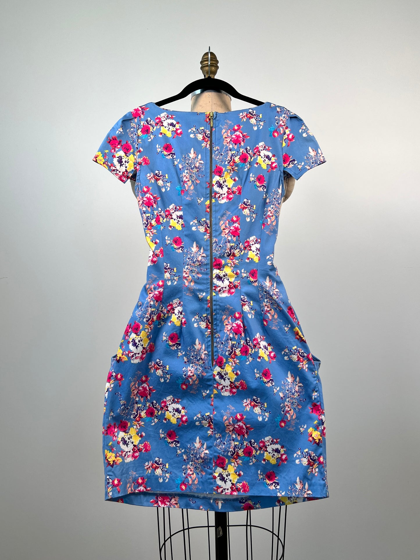 Robe princesse à pinces bleu lavande à imprimé floral (XXS)