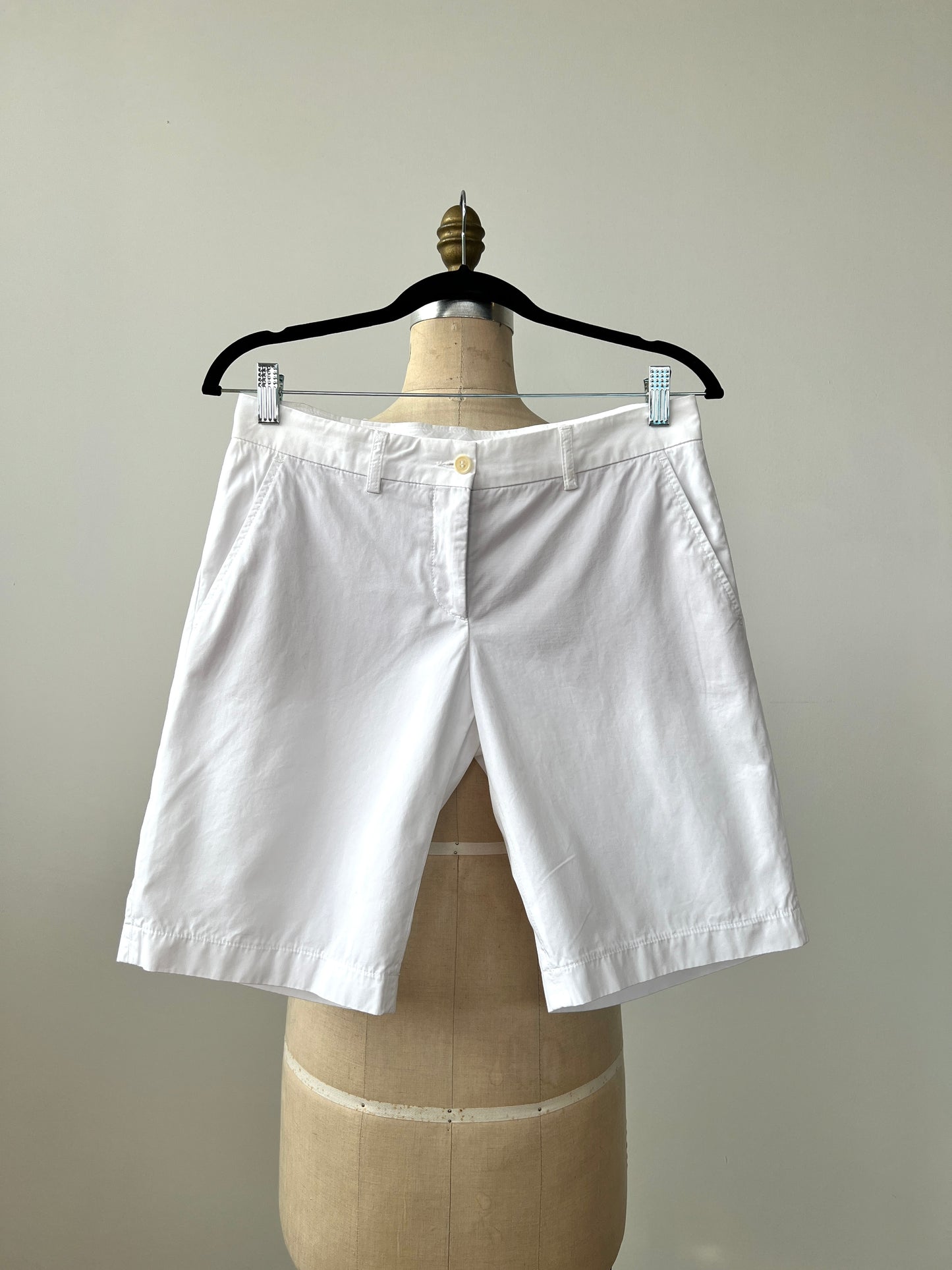 Bermuda blanc en pur coton lavable (XS)