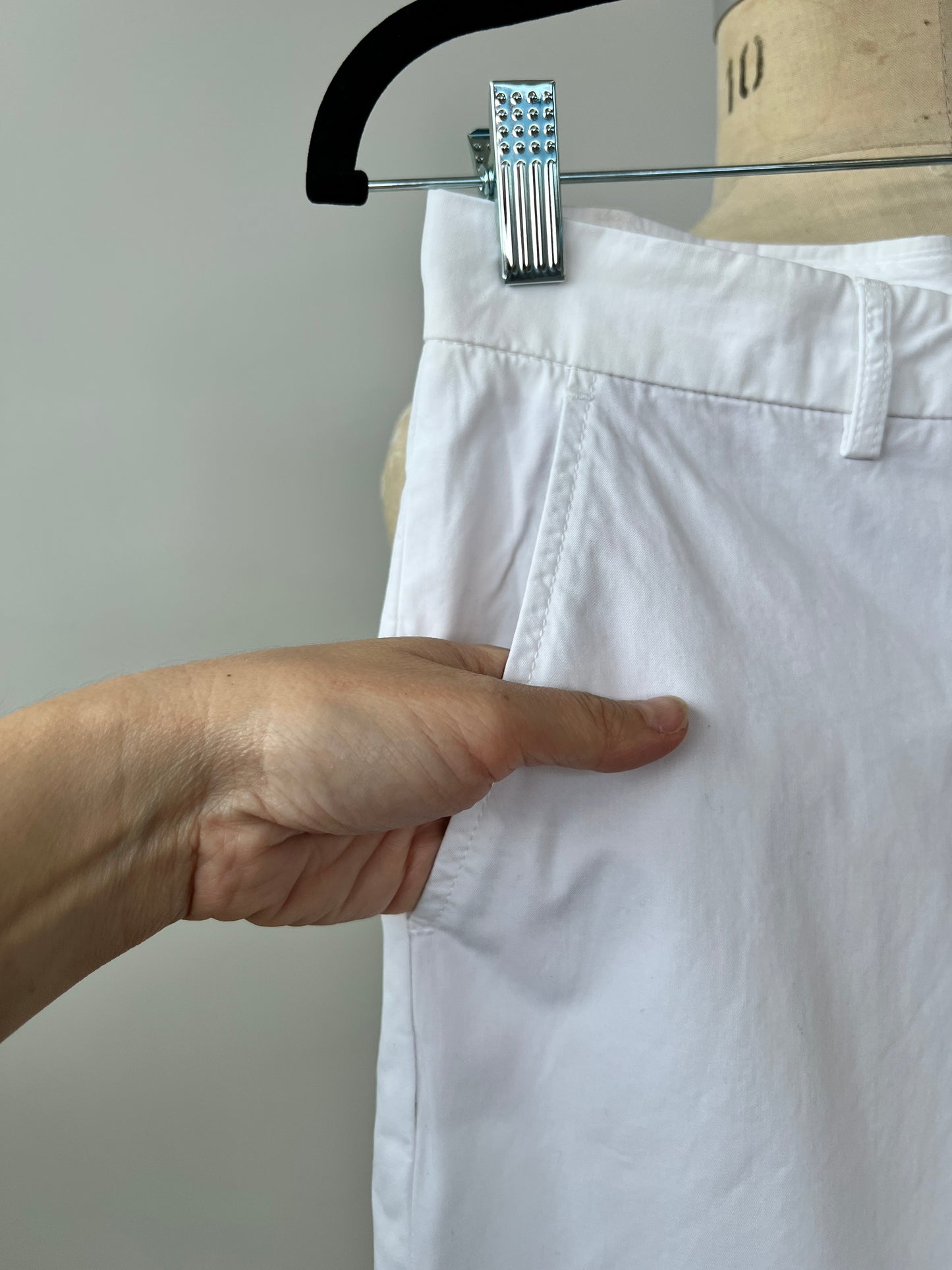 Bermuda blanc en pur coton lavable (XS)