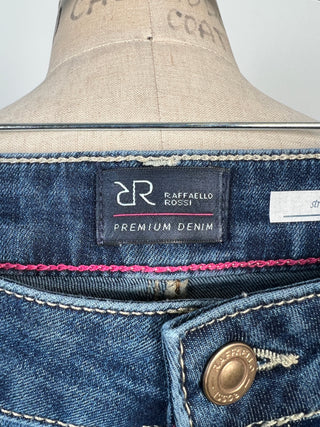 Straight denim pants with jewel hem (6 and 14)