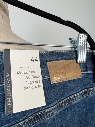 Straight denim pants with jewel hem (6 and 14)