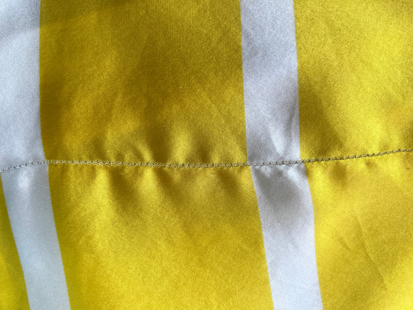Robe en soie à rayures jaune et bleu lavable IMPARFAITE* (XS)