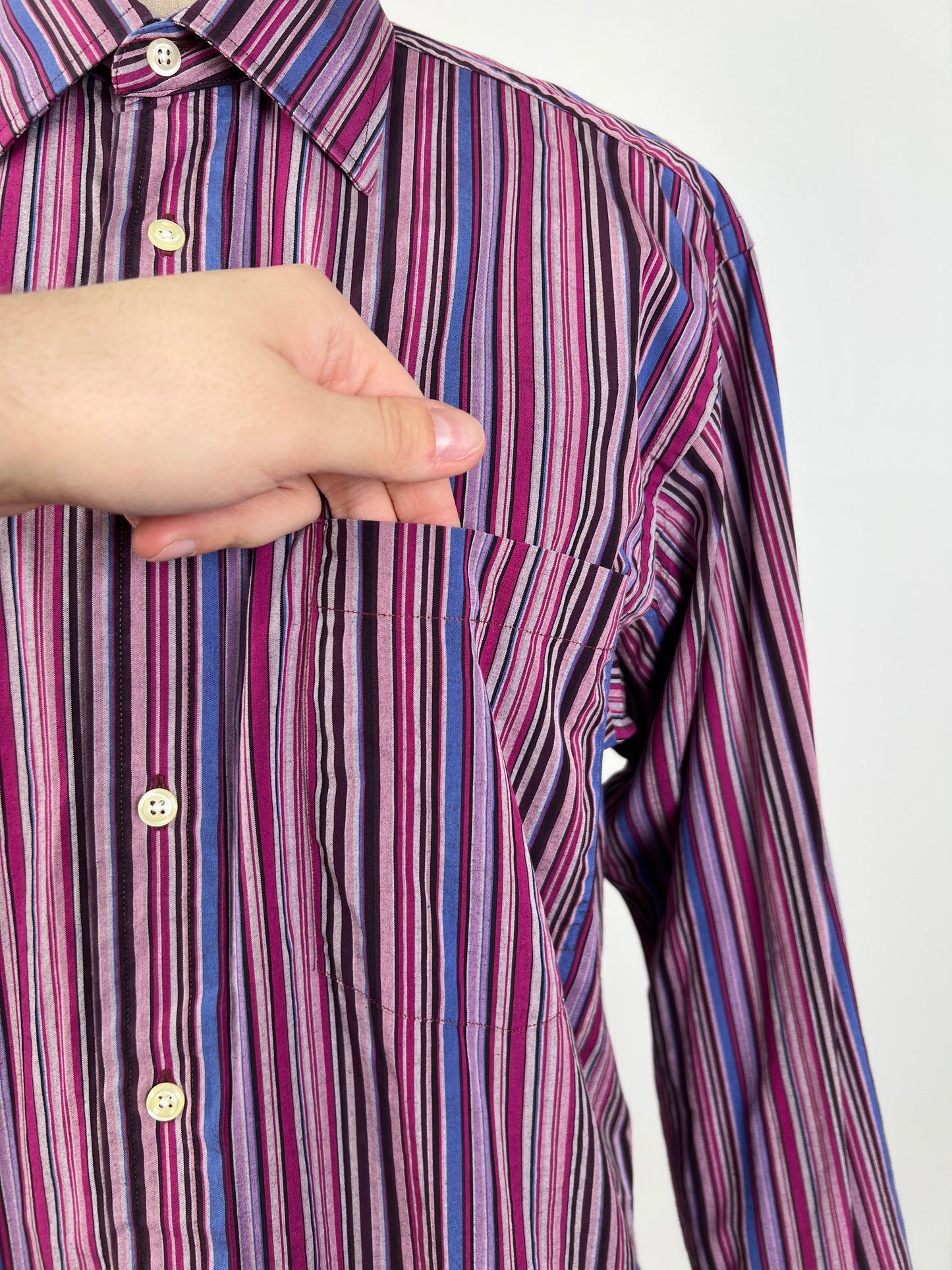 Chemise à rayures rose / mauve / fuchsia (XL)