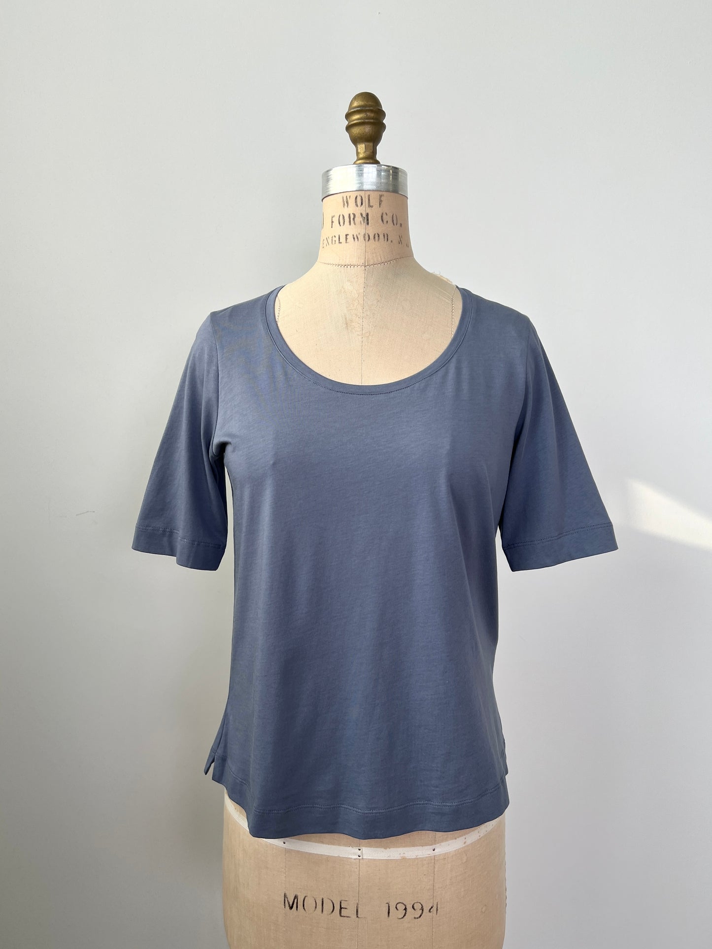 T-shirt en pur coton bleu ardoise (8)