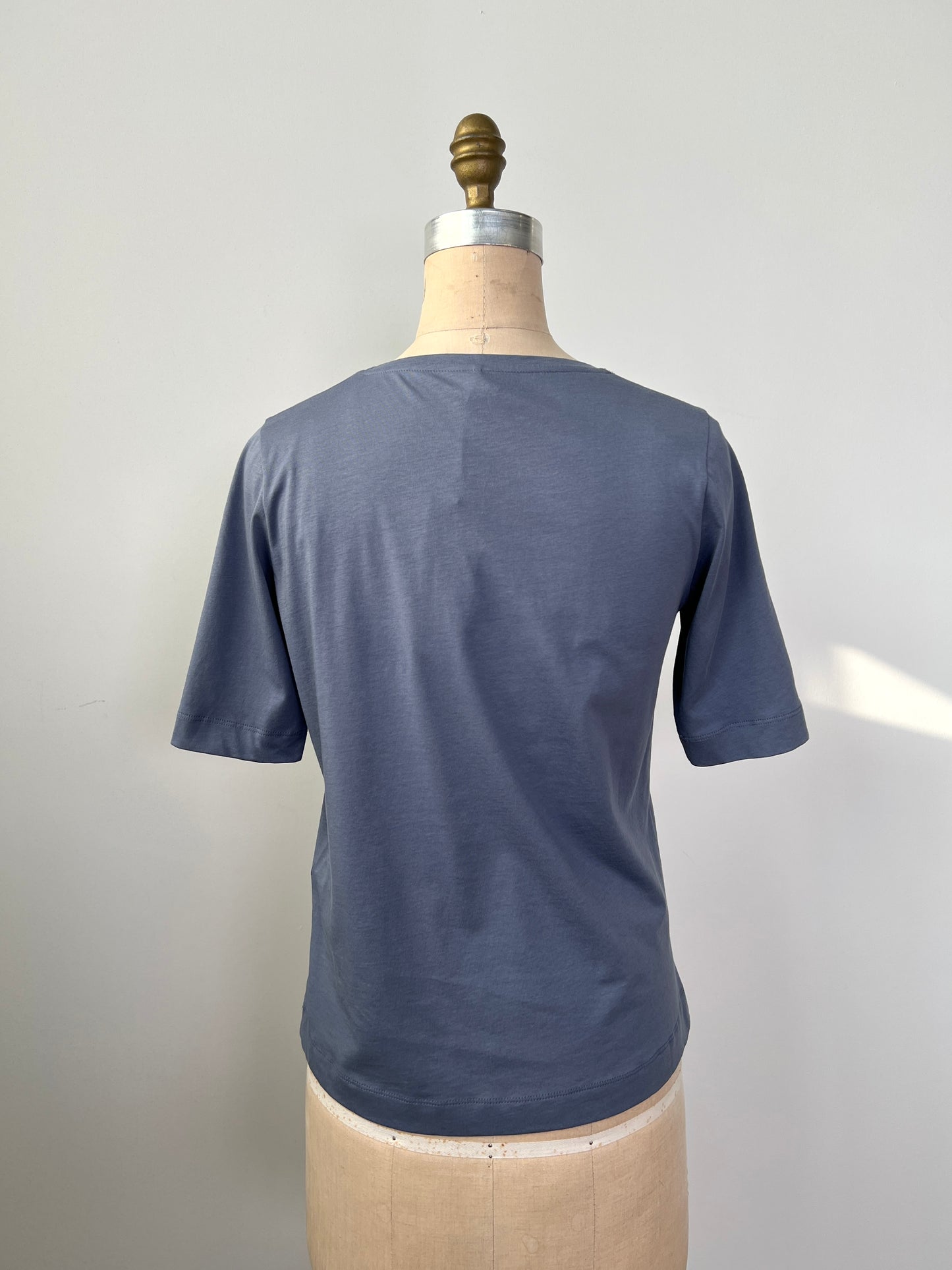 T-shirt en pur coton bleu ardoise (XS/S)