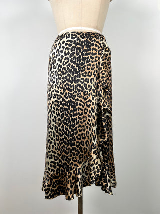 Washable silk leopard skirt (4/6)