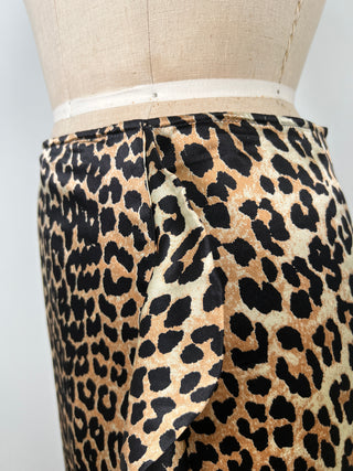 Washable silk leopard skirt (4/6)