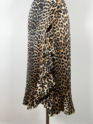 Washable silk leopard skirt (4/6)