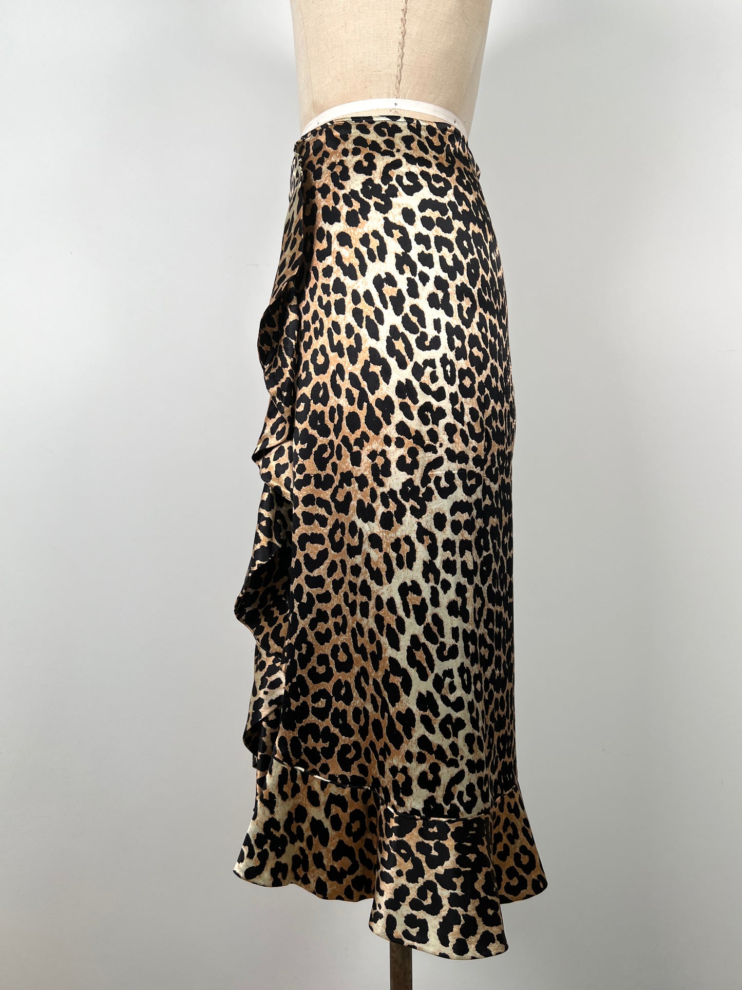 Jupe à volant en soie léopard lavable (6)