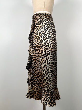 Washable silk leopard skirt (4/6)