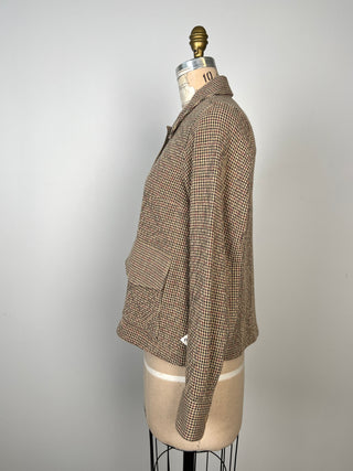 Houndstooth trapeze jacket (XS)