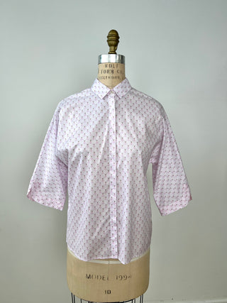 Pink art deco print blouse (6)