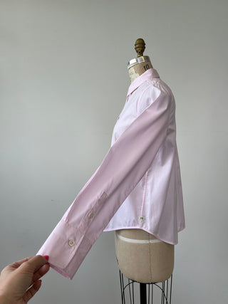 Powder pink cotton flared blouse (6)