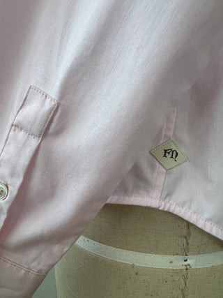 Powder pink cotton flared blouse (6)