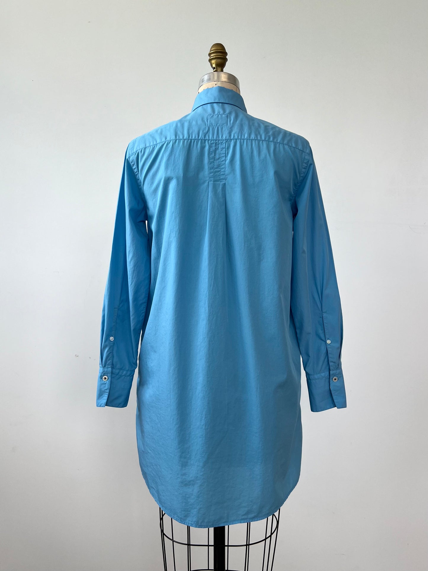 Tunique chemisier bleu en coton à poches (36)