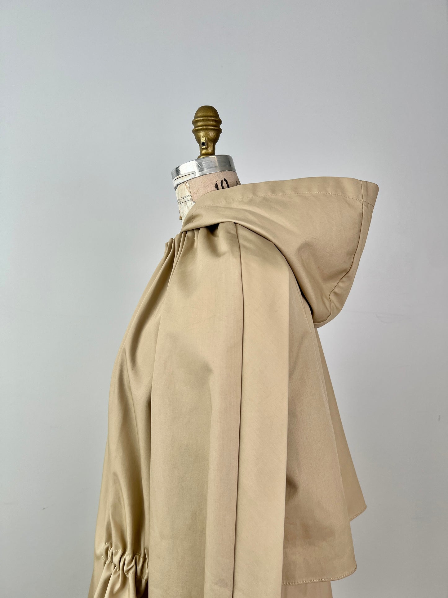 Manteau en gabardine de coton sable doré (L)