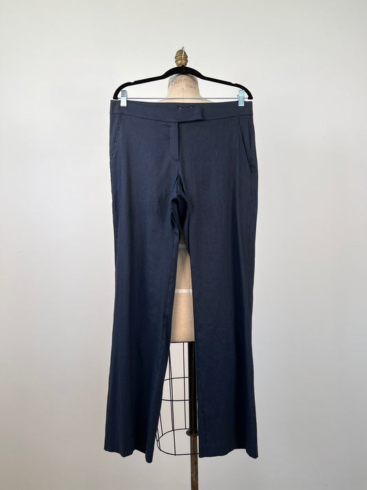 Pantalon marine en lin techno tout confort (XS à M)