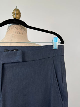 Comfortable navy techno linen pants (XS to M)