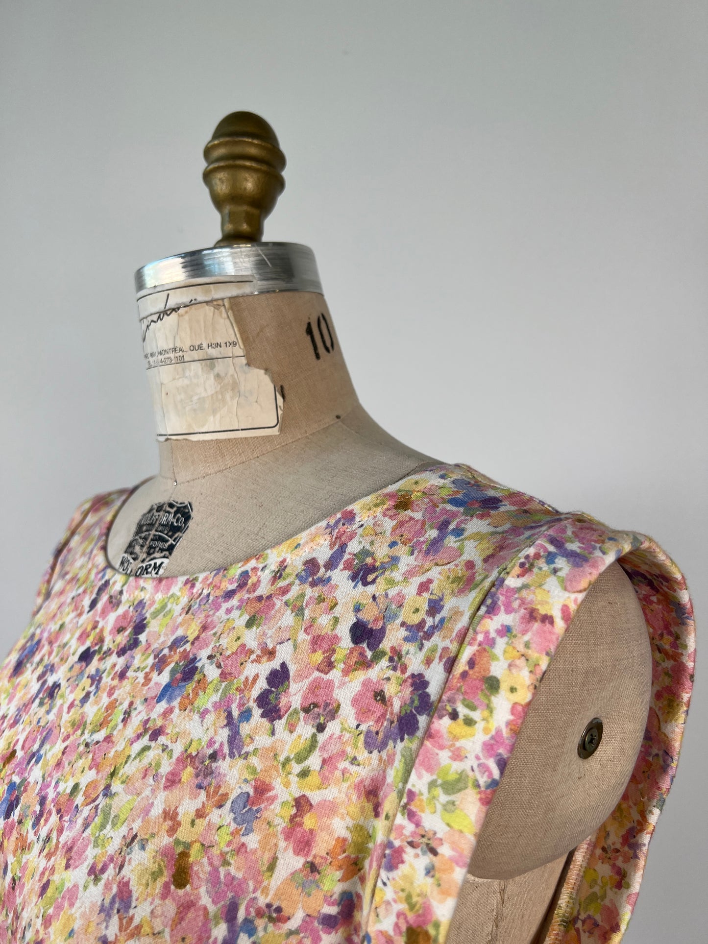 Robe tunique floral pastel à taille élastique  (XS-M-L)