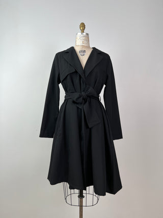 Black 3-season trench coat (XS to L)