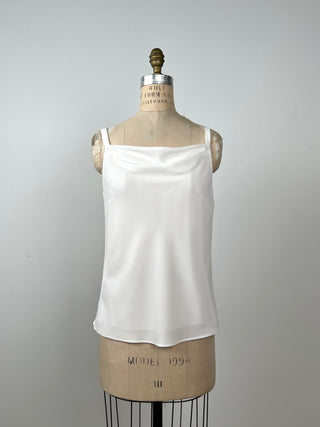 Cream crepe top with waterfall neck (0+4)