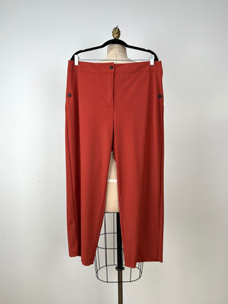 Pantalon terra cotta à poches boutons (XL)