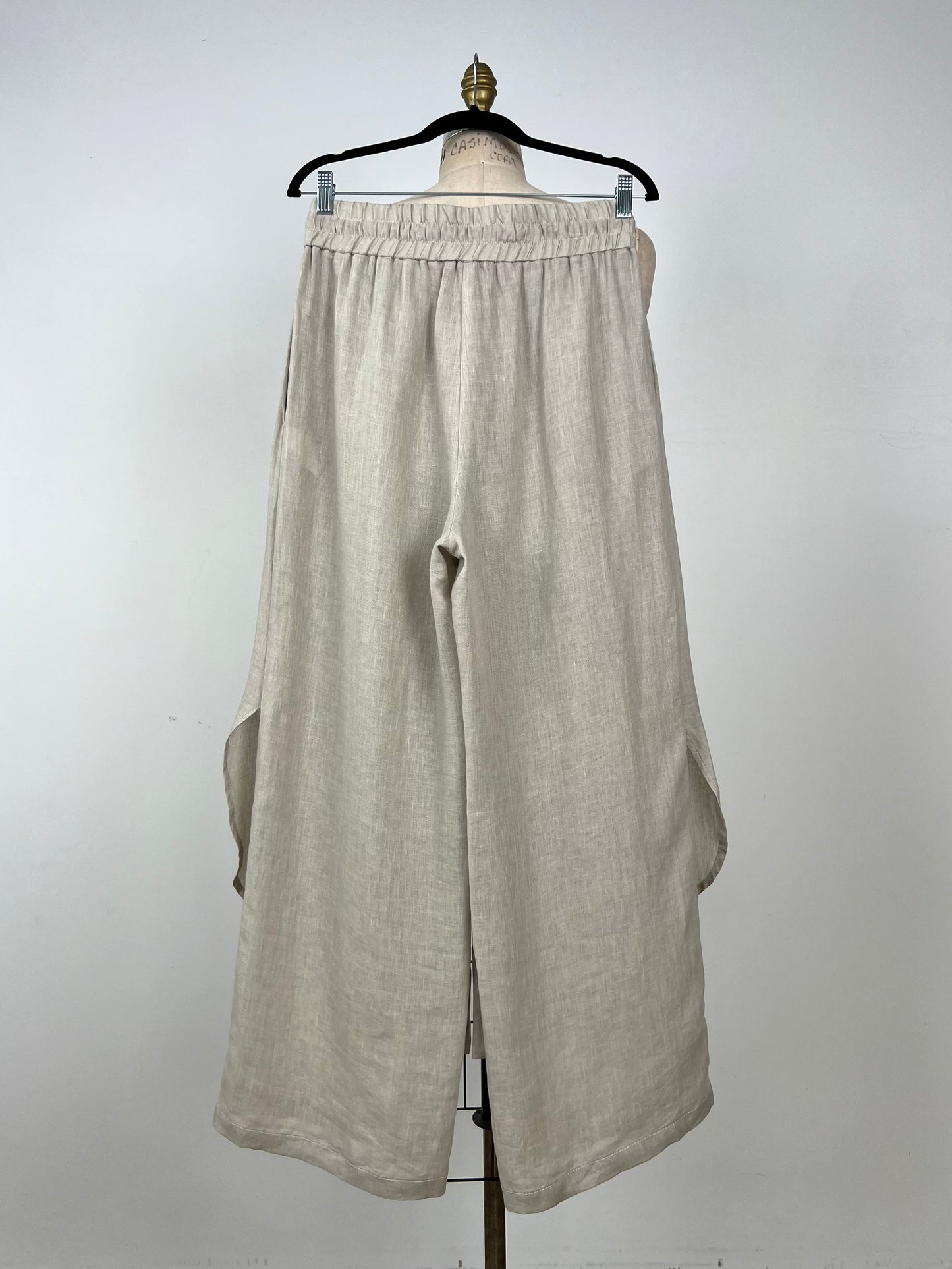 Pantalon / jupe en lin taupe lavable (XS/S/L)