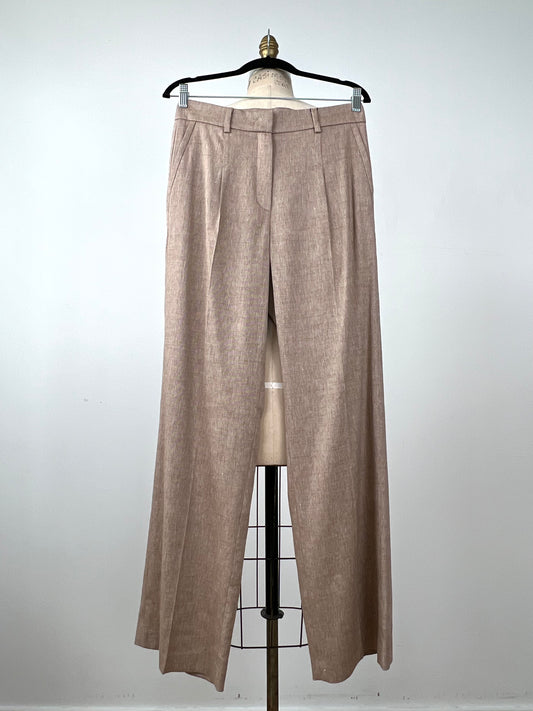 Pantalon tailleur  en tissage moka / crème (8)