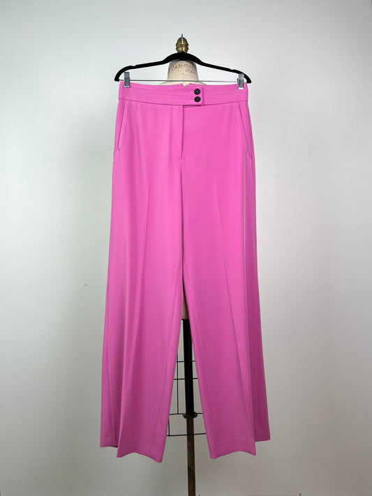 Pantalon tailleur rose lilas lavable (6 à 12)