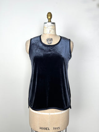 Ash Steel Blue Velvet Top (6-8-10-14)