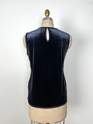 Ash Steel Blue Velvet Top (6-8-10-14)