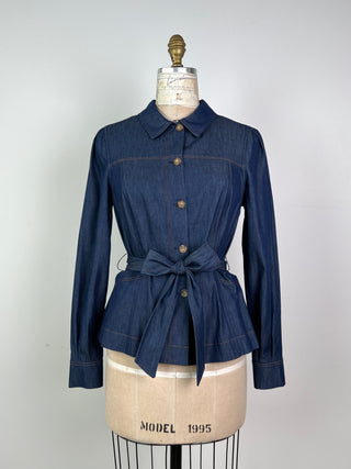 Chemisier en fin denim lavable (0-2-6-12)