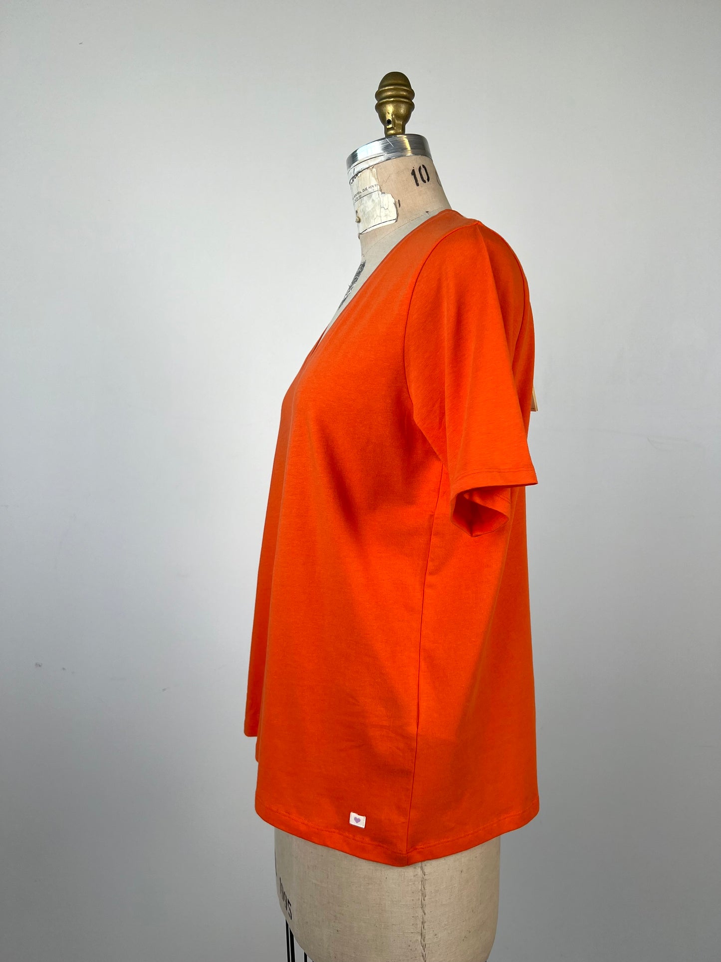 T-shirt en coton biologique orange vif (S)