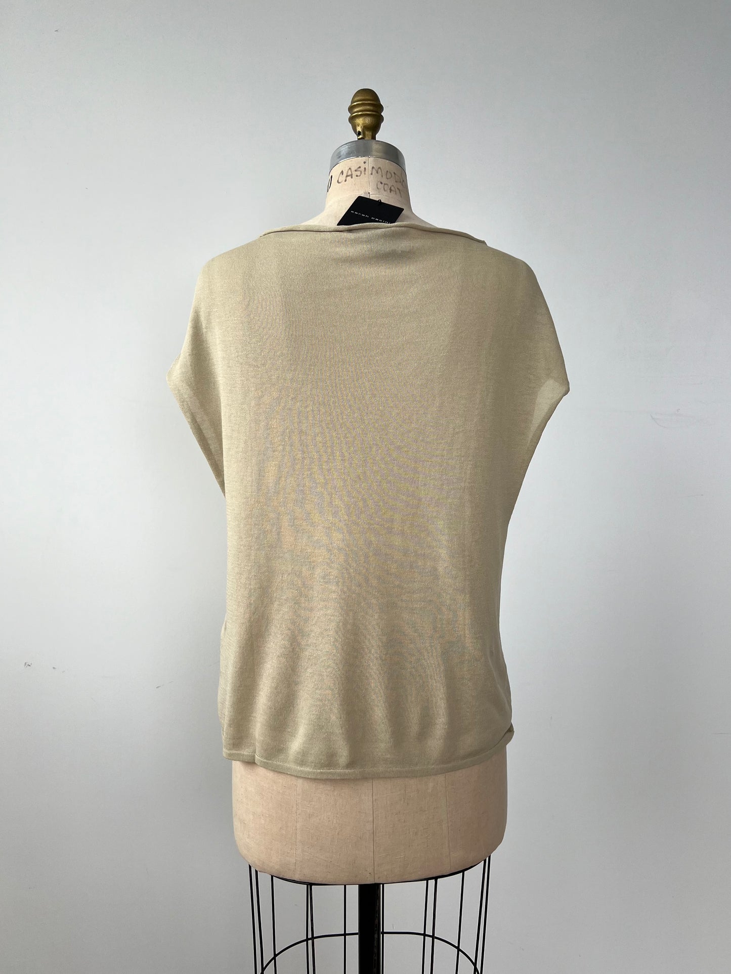 Débardeur en tricot de coton sable (TU)