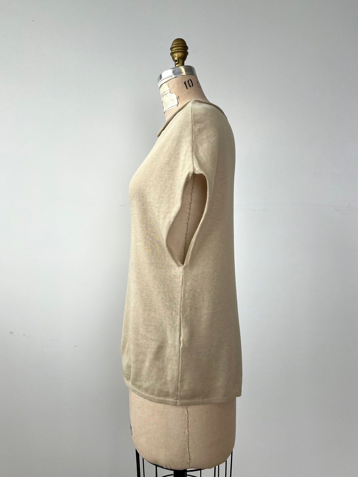 Débardeur en tricot de coton sable (TU)