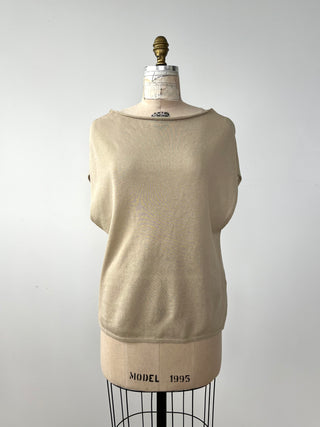 Sand cotton knit tank top (TU)