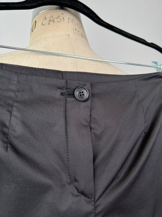 Black glazed cotton straight pants (6)