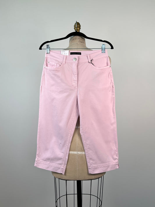 Pantalon corsaire rose à fentes (6)