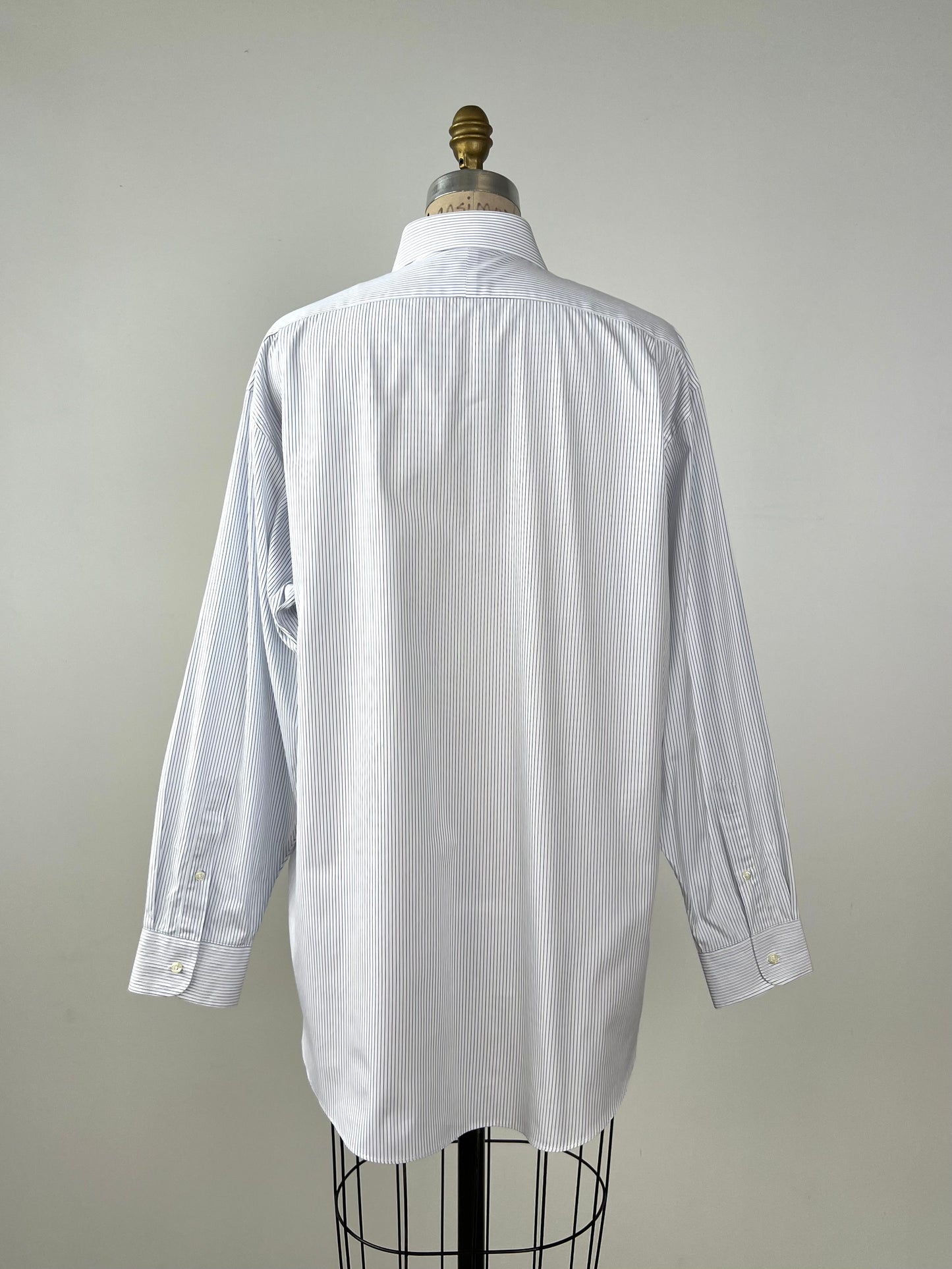 Chemise homme blanche à rayures bleues (T+)