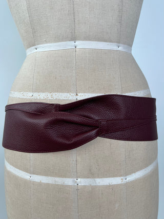 Burgundy Leather Tie Belt (S &amp; M)