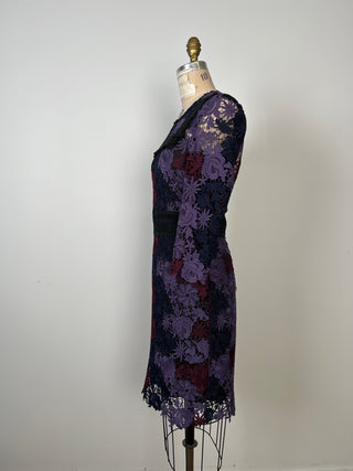 Purple Lace Floral Bouquet Dress (6-8)