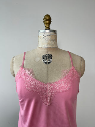 Pink camisole with matching lace trim (multiple colors!)