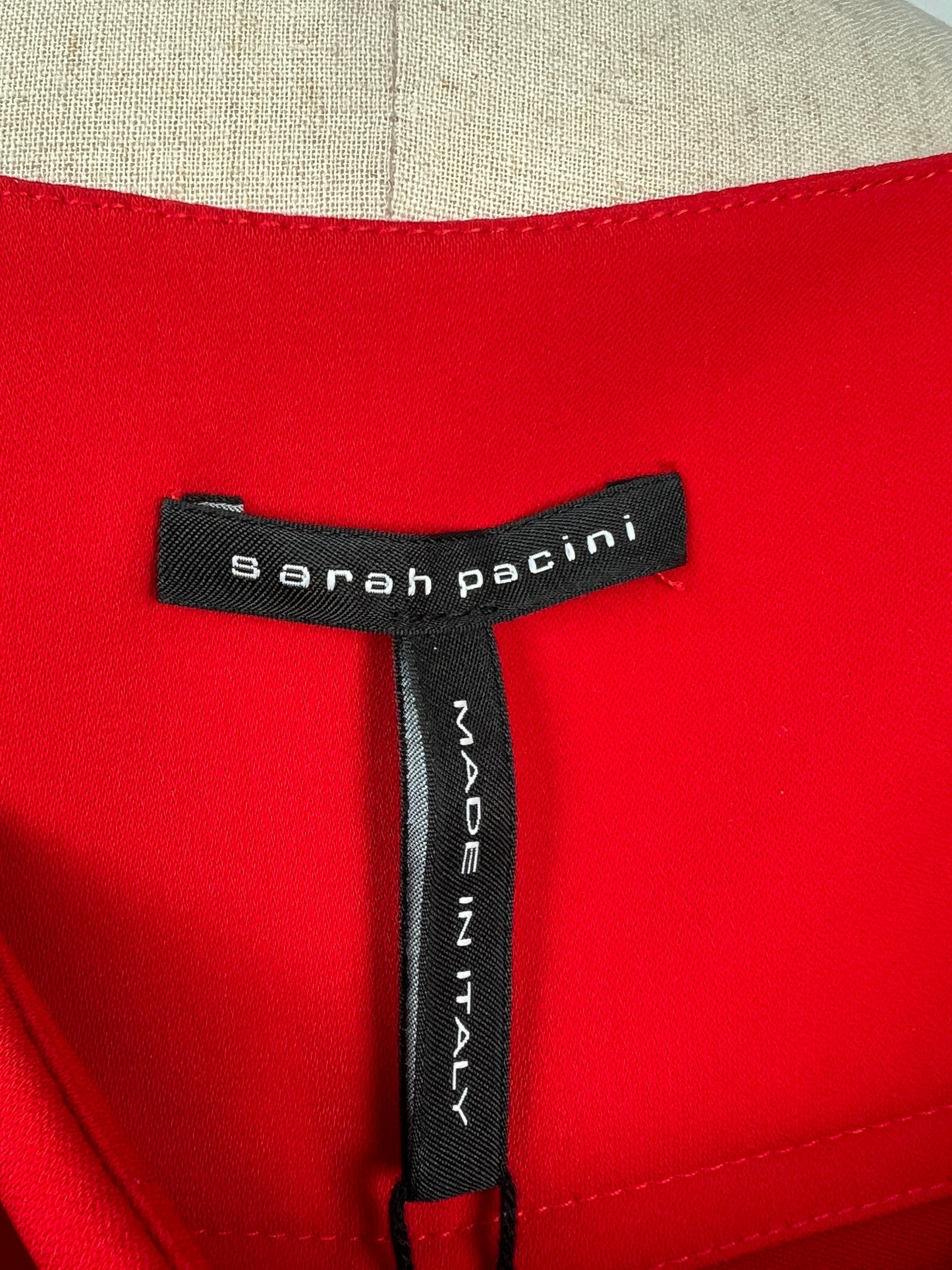 Pantalon sarouel asymétrique rouge à pan de jupe lavable (S)