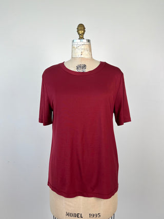 T-shirt bordeaux en lyocell (S)