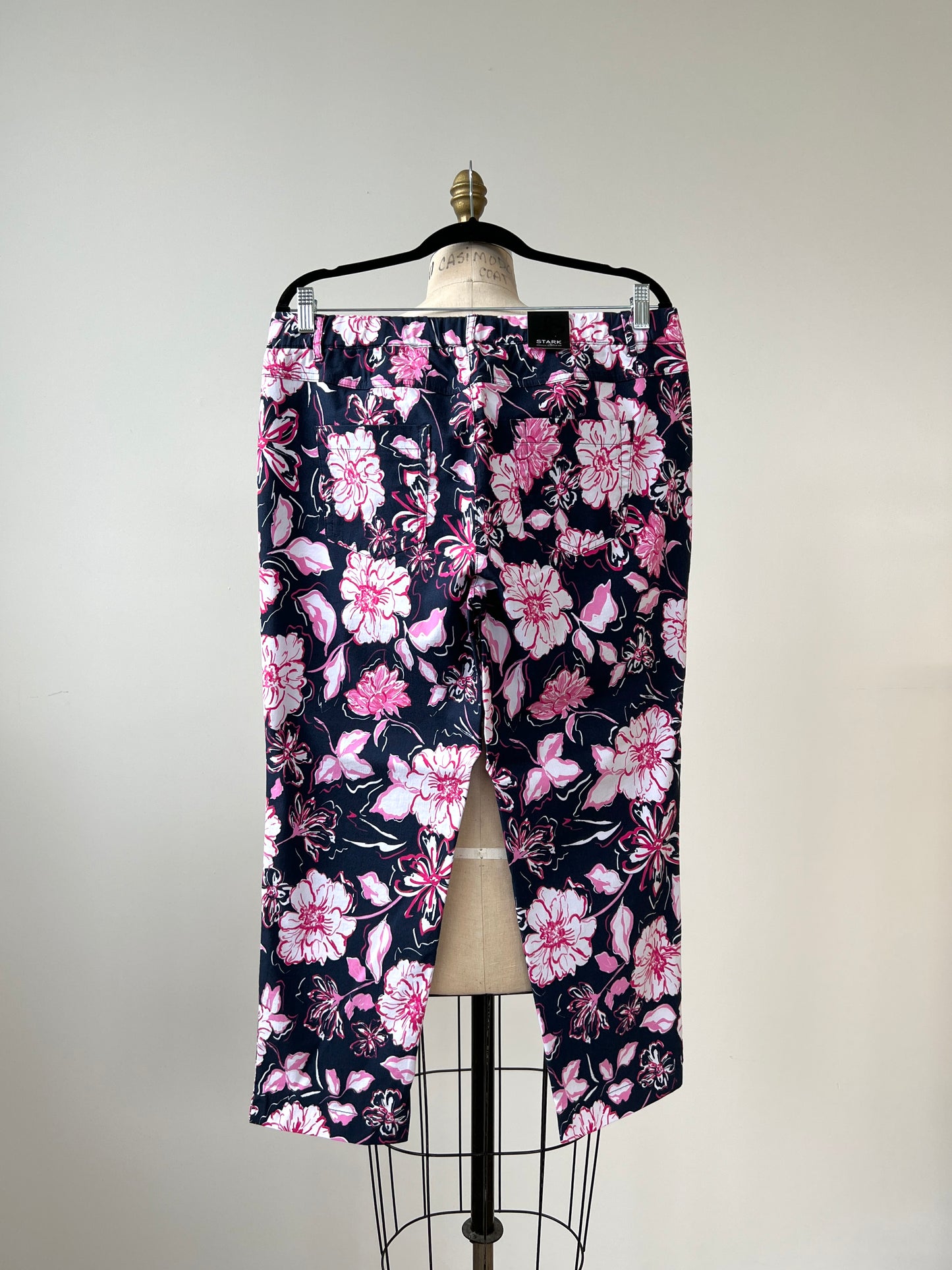 Pantalon legging floral marine rose et blanc (S à T+)